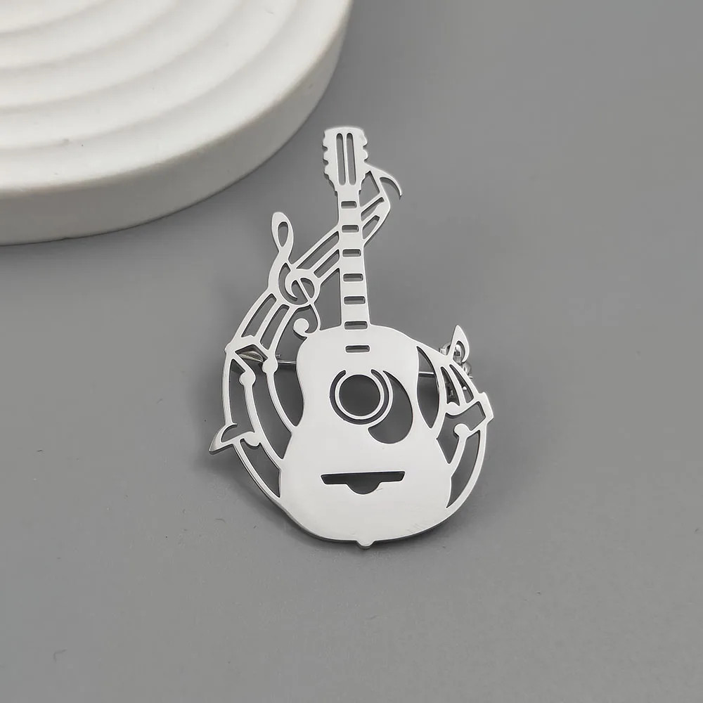 Enamel Guitar Brooch Pin Jewelry Womens Gift