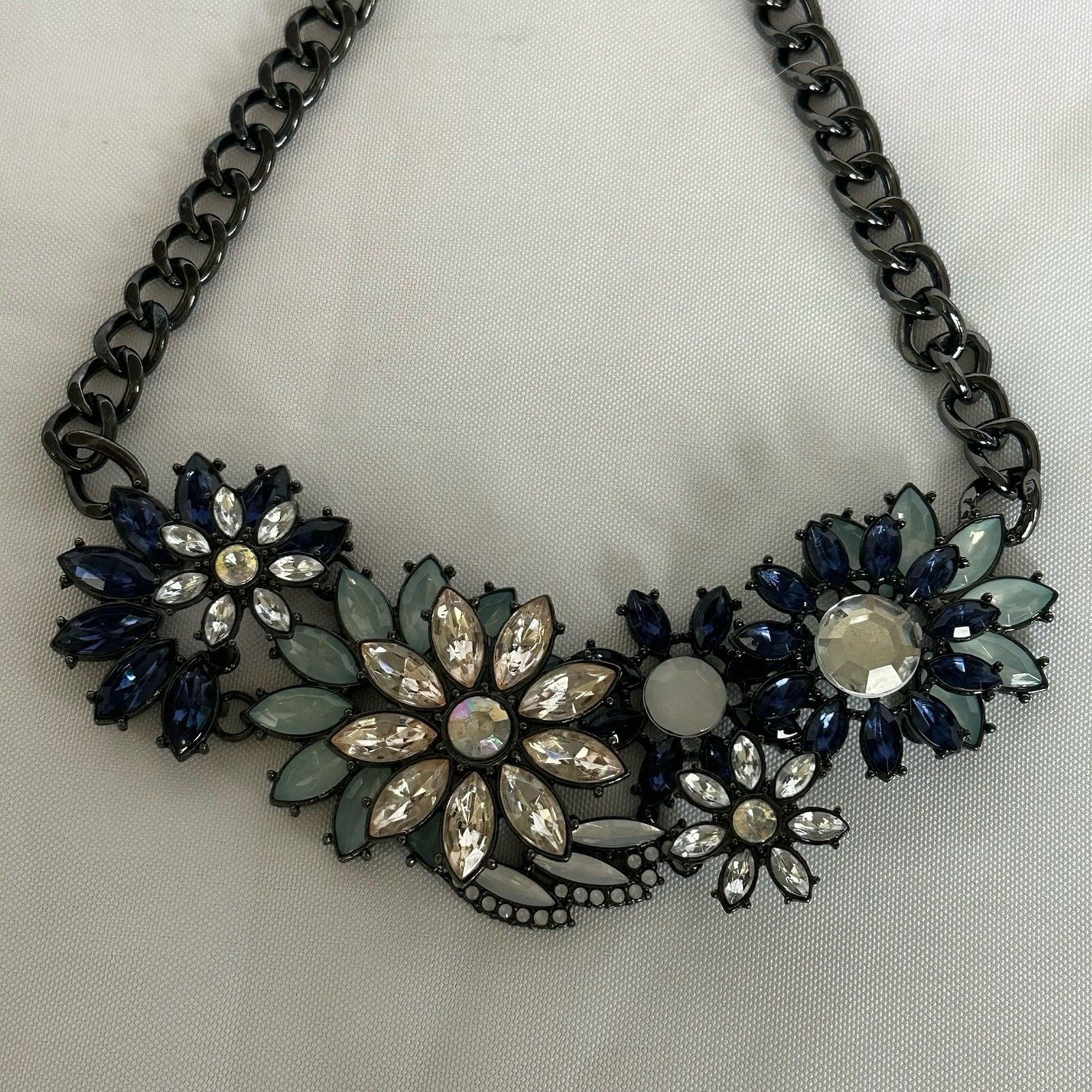Joan Rivers Classic Collection Bouquet Garden Vintage Blue Statement Necklace