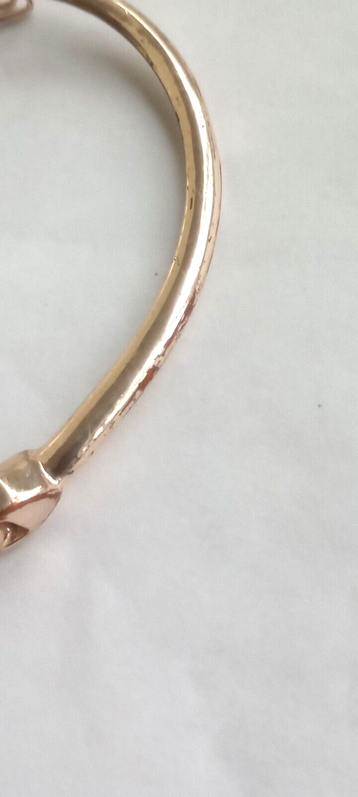 Flower Hinged Bangle Bracelet Modernist Minimalist Open Work Rose Gold Tone 6-8