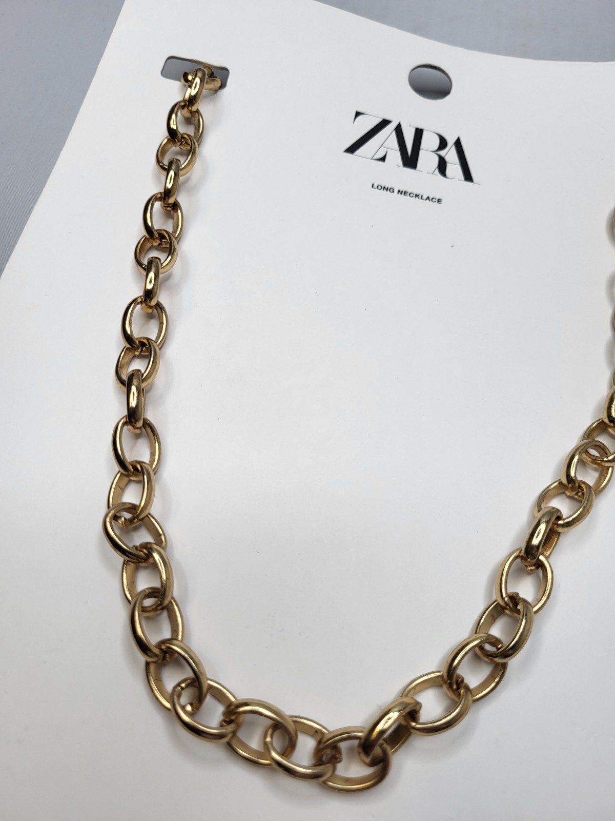ZARA LONG Gold Limited Edition Metal long Necklace 35 in # B1864