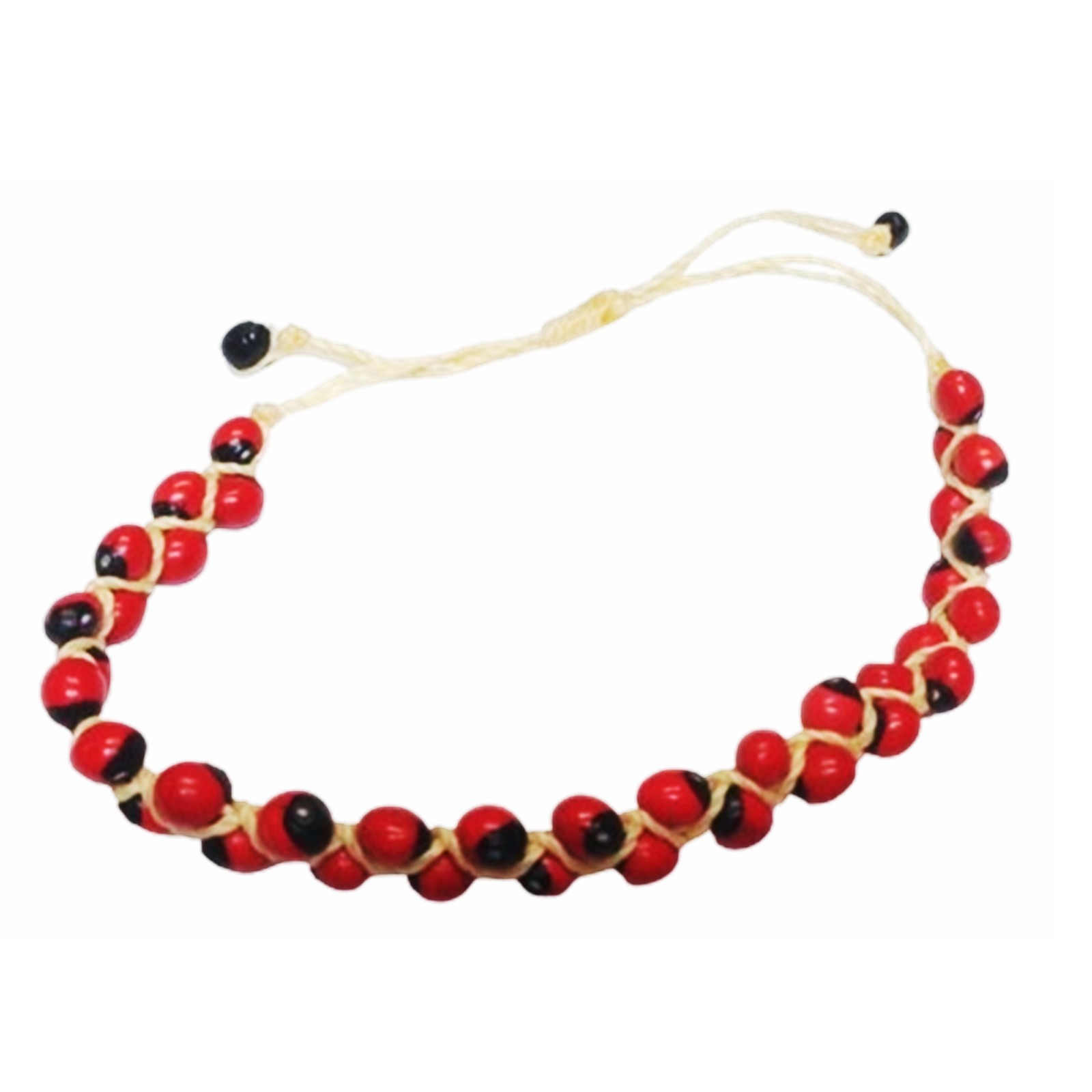Collar de Peonias Brazalete Huayruro Eleke del Orisha Eleggua Poderoso Talisman