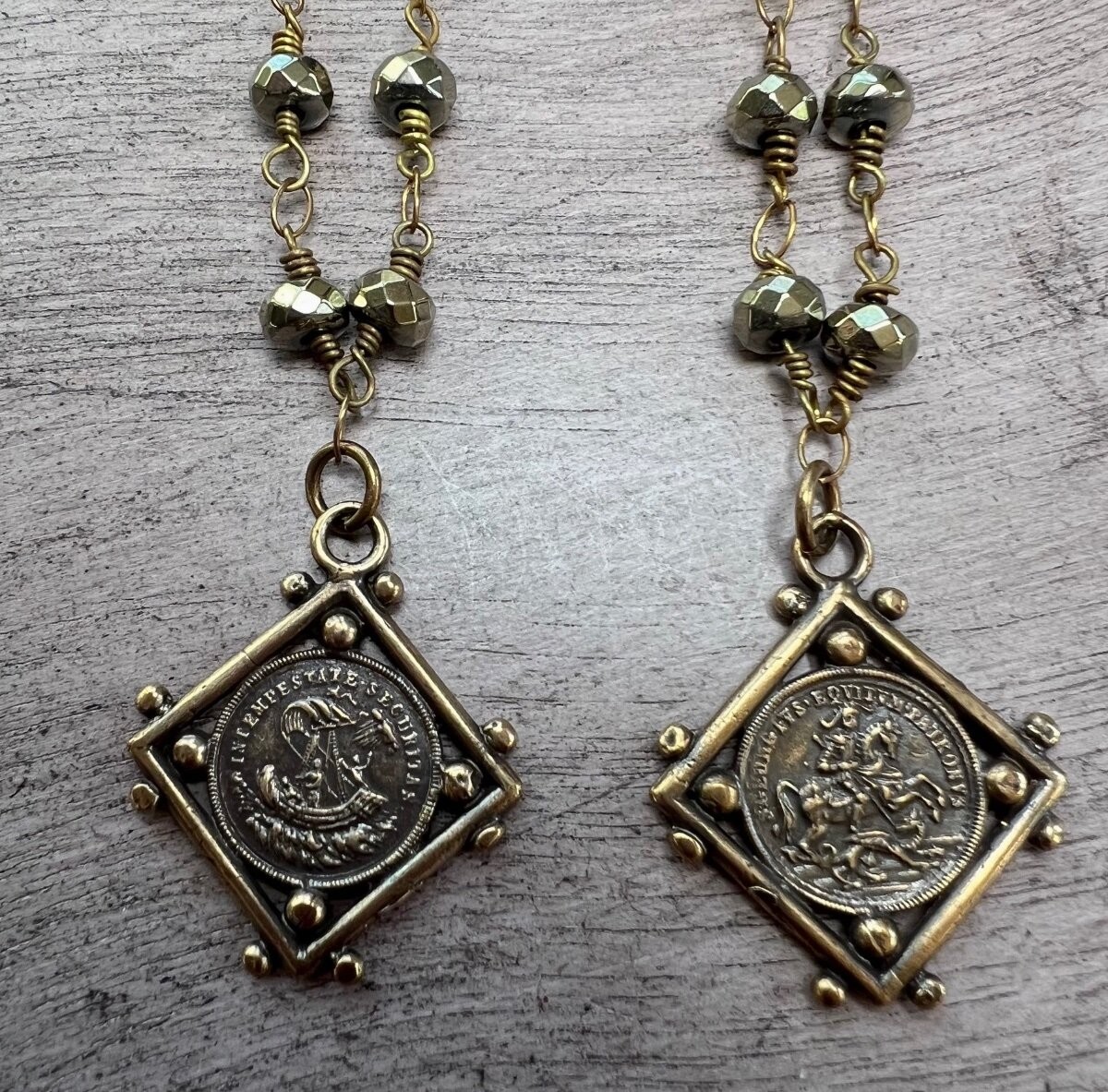 Virgin Saints & Angels VSA Inspired Necklace Saint George Protector Metal Rosary