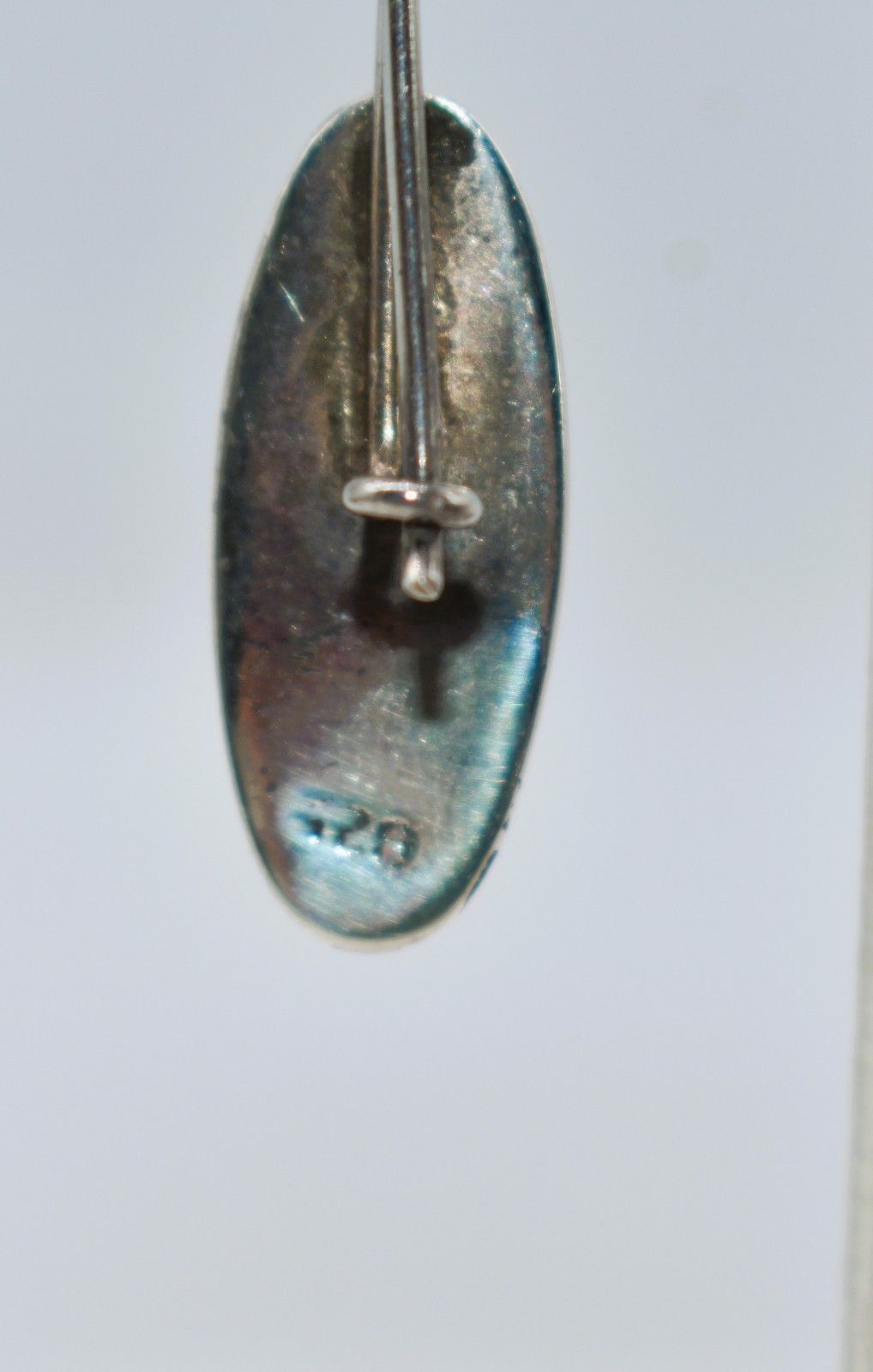 Simulated Turquoise Sterling Silver Dangle/Drop Earrings 1-1/4 inch