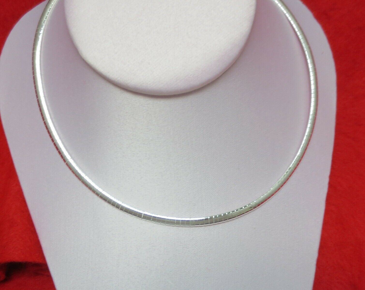 16″-20″ 4MM STERLING SILVER PLATED OMEGA CHAIN NECKLACE