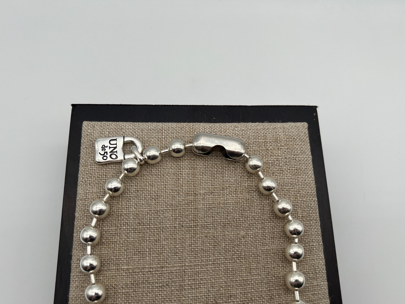 NEW Uno de 50 SNOWFLAKE Necklace Sterling Silver Plated Beaded Ball Chain