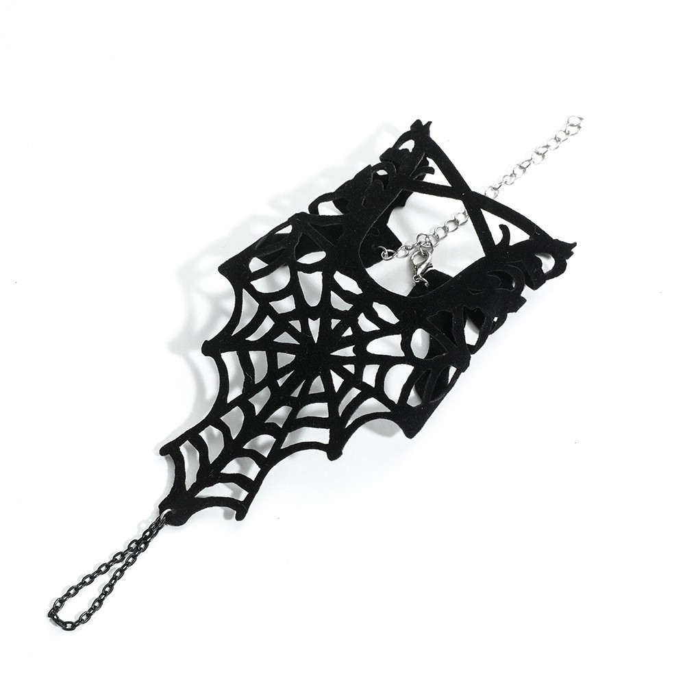 Gothic Spider Web Hand Chain Bracelet for Halloween Party Gift
