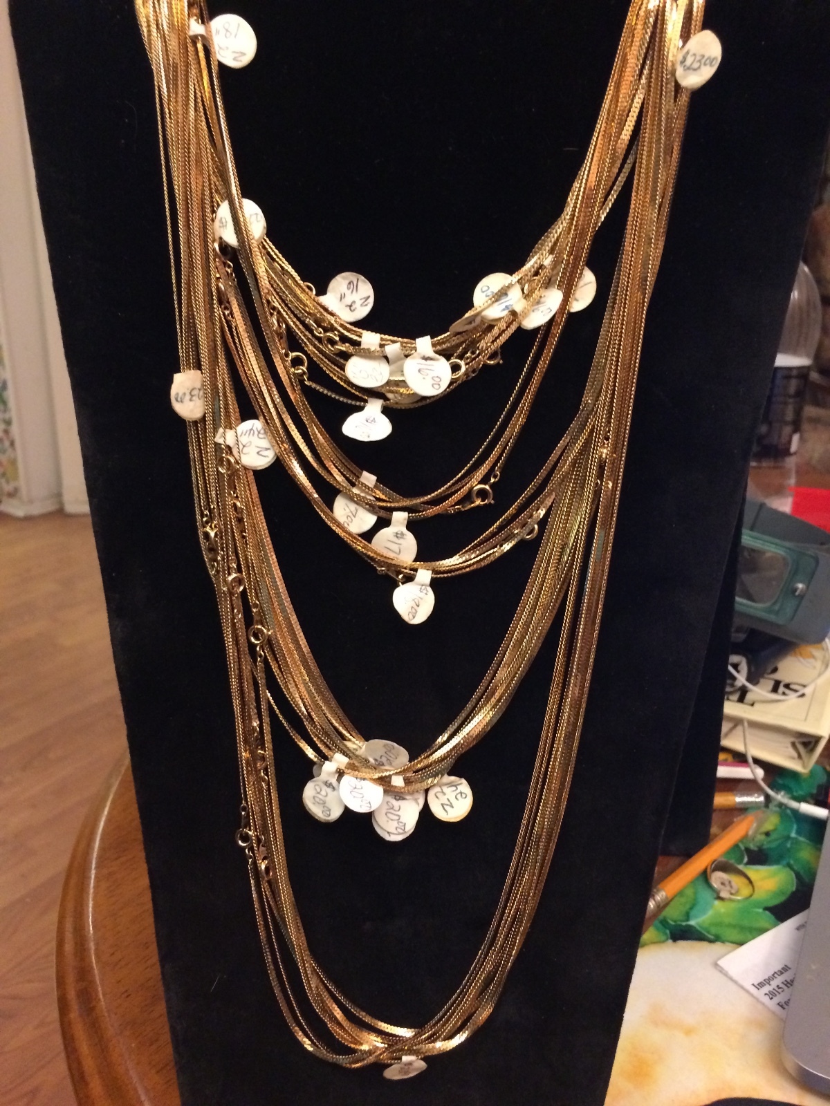 24k Gold Plated Chain Herringbone 2 mm 8″,16″,18″,20″,24″,30″ lengths available