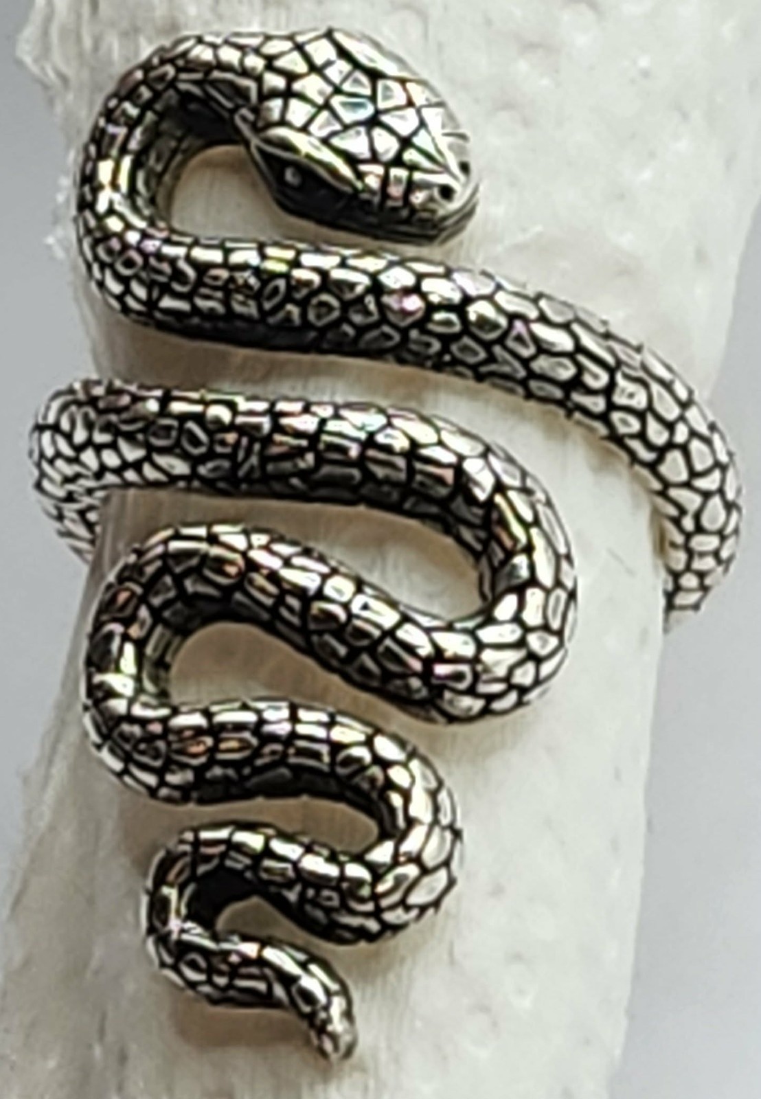 Rare Silver Snake Serpent Ring In Gothic Style Size 8.5 US