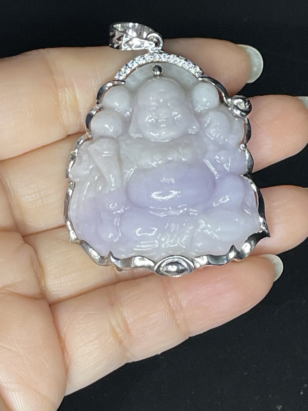 Maitreya Buddha pendant 100% Natural Jade & Natural Color