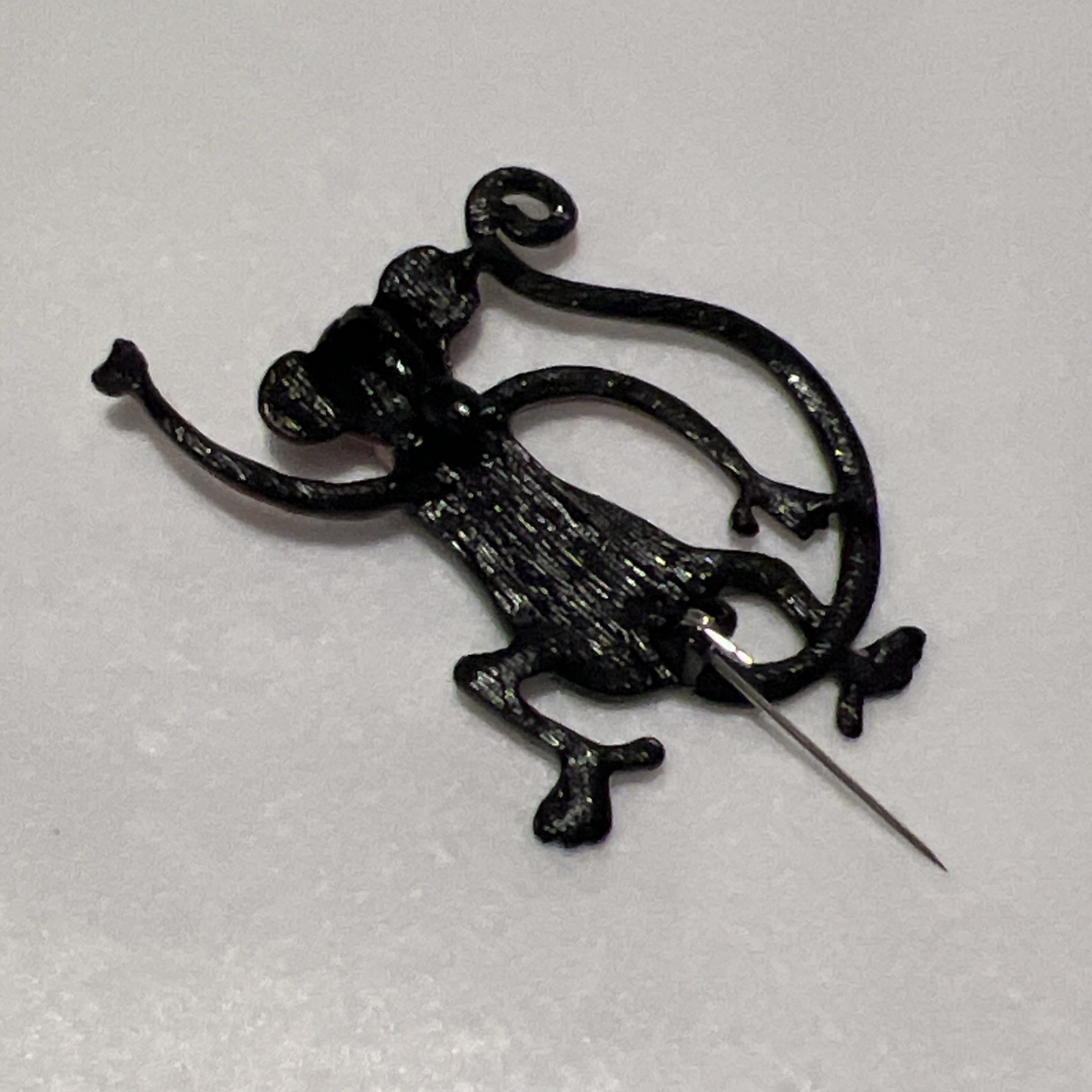 Hanging Monkey Multicolor Metal Brooch Pin