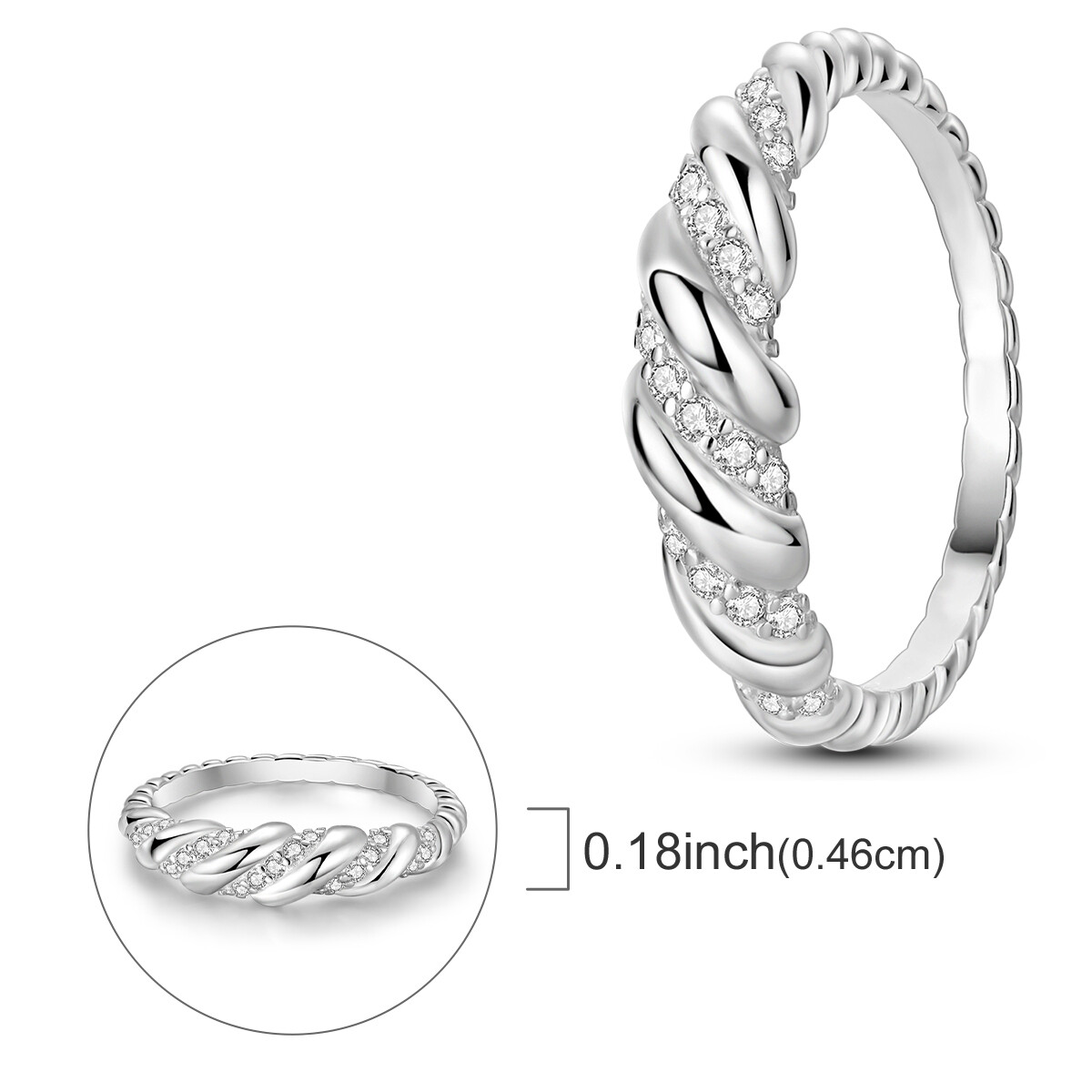 MULA Original Hemp Rope Thread Ring AAA CZ For Women Jewelry 925 Sterling Silver