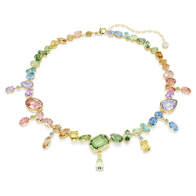 Swarovski Sparkling, gold-plated color Gema necklace