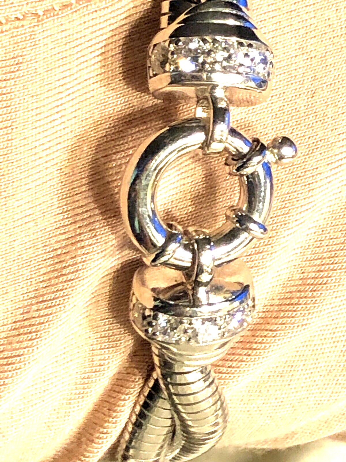 DIAMONIQUE CZ ITALIA TUBOGAS TWISTED SS BRACELET, SIZE SM/MED (M4616-42)