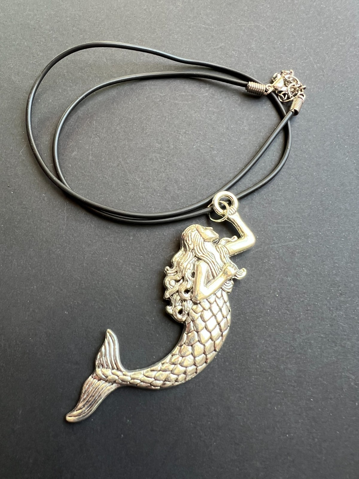 Big Mermaid Pendant Necklace Quirky Alt Gothic Mythology NEW
