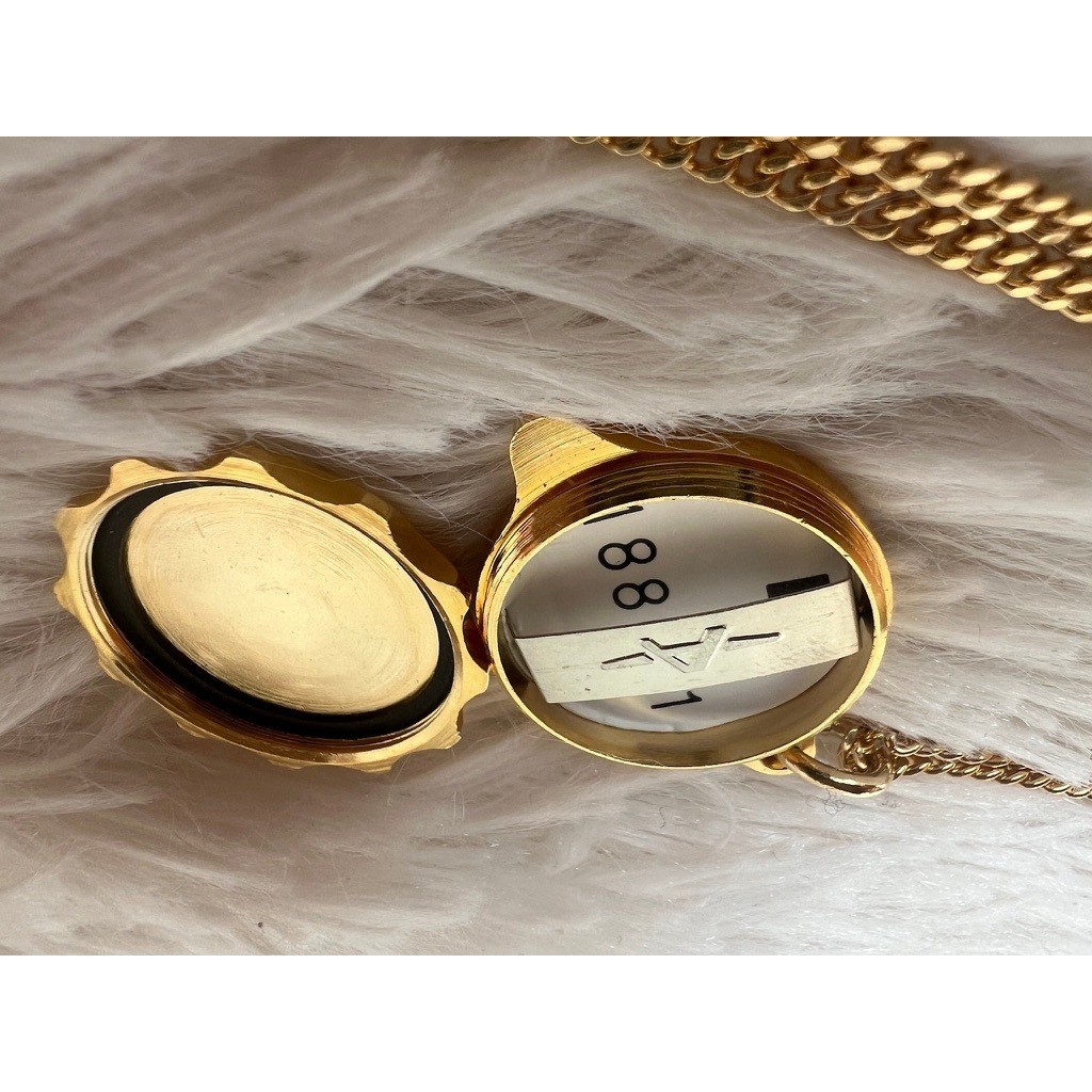 Medical Alert Necklace Emergency info Gold Caduceus Pendant Hidden Compartment