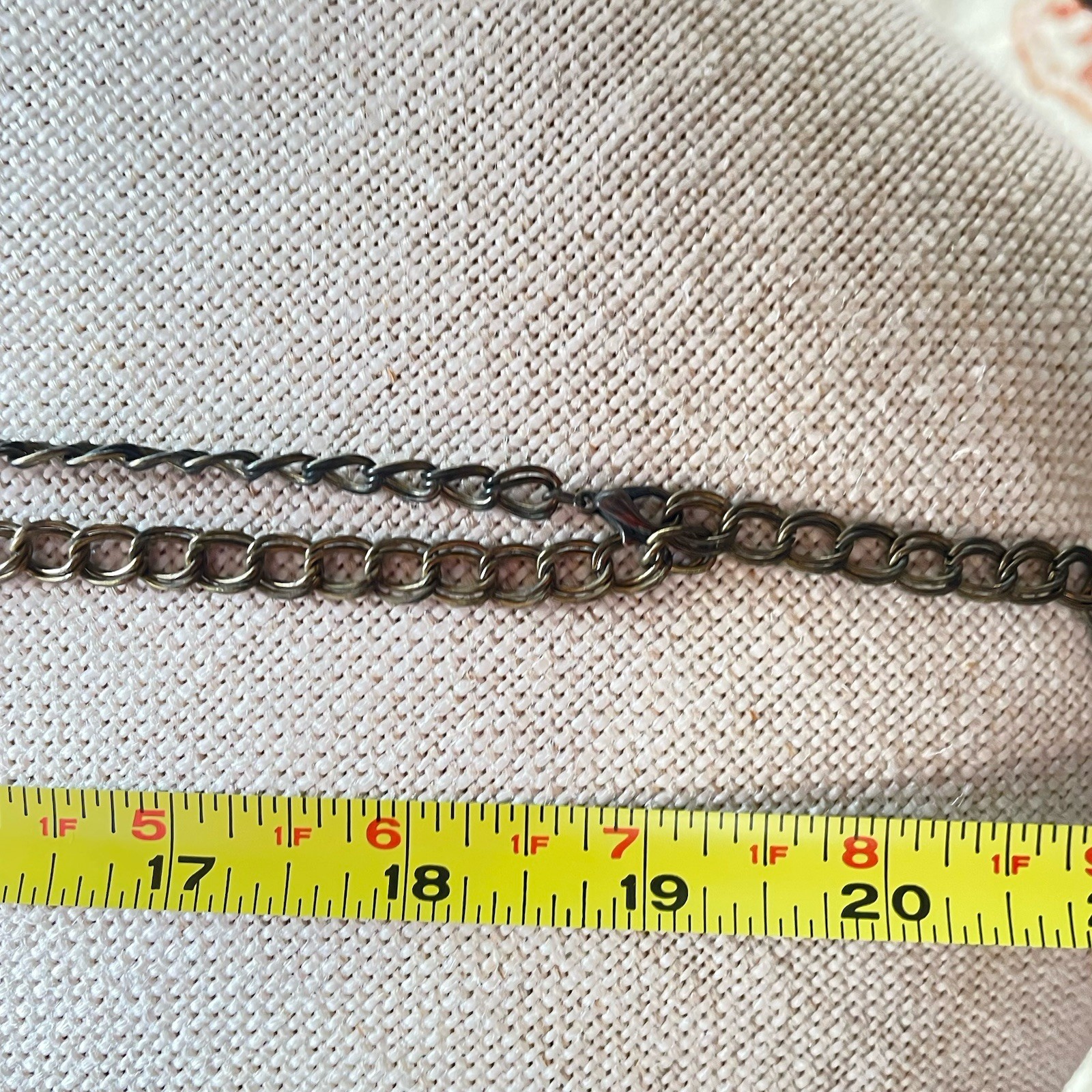 Lia Sophia IMPROV Mixed Metal Long Circle Link Chain Necklace Rhinestone 43″