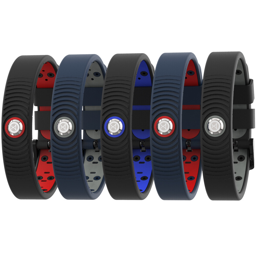 PROEXL 18K SPORTS MAGNETIC BRACELET – WATERPROOF – BREATHABLE STRAP – RED – GRAY