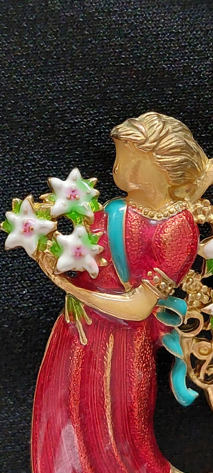 Christopher Radko Enameled Angel Christmas Pin