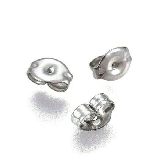 20 Stainless Steel 6.5mm Earnut Earring Replacement Butterfly Clutch 10 Pr Backs