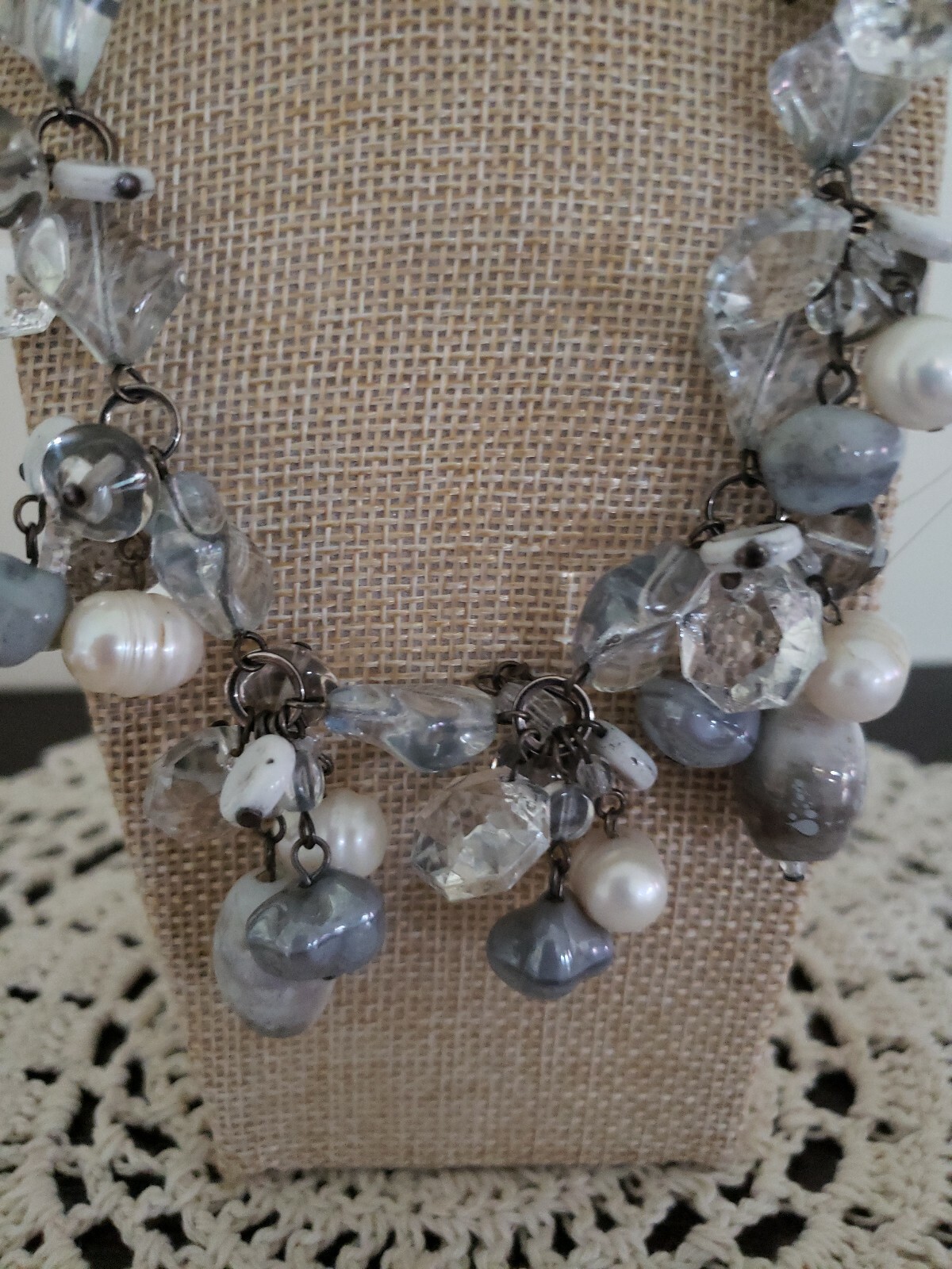 Semi-Precious Stone & Beaded Necklace ~ 17″ Long ~ Multi Colored ~ New ~ 8