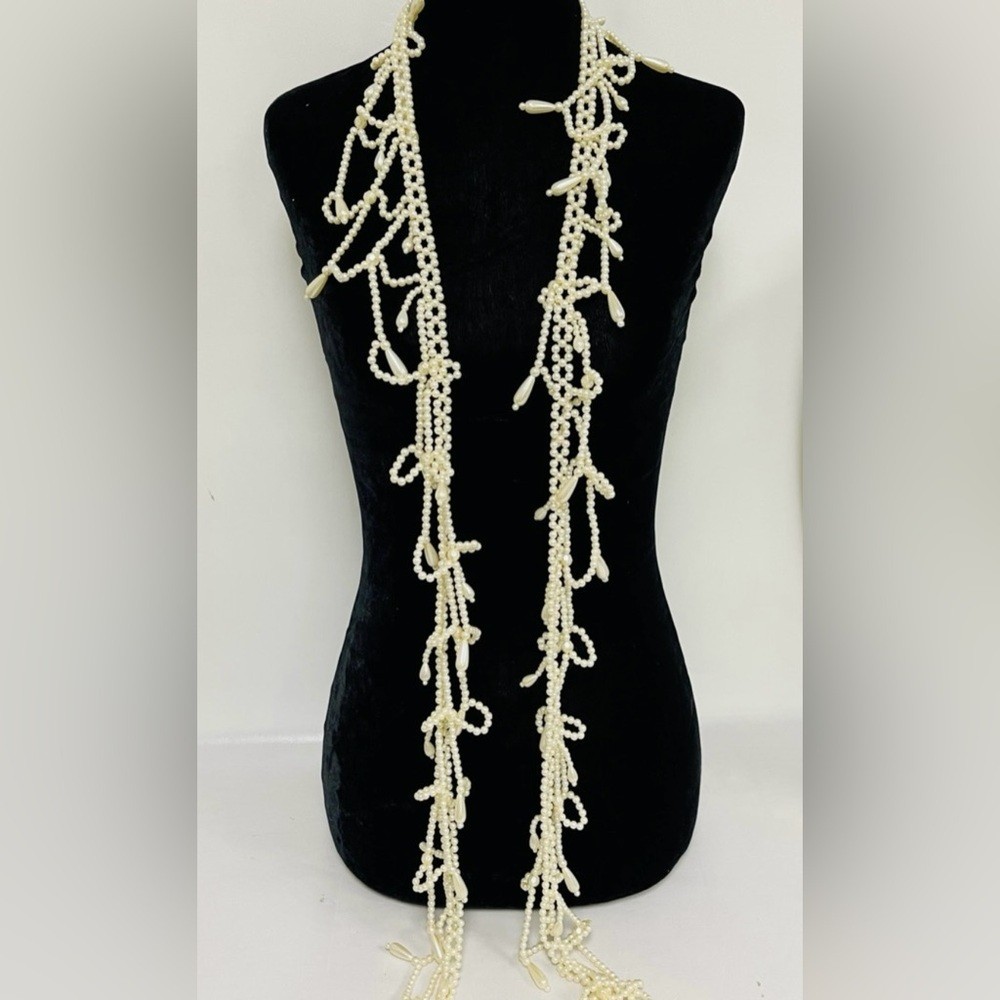 Source Unknown Cream Multi-Strand Necklace