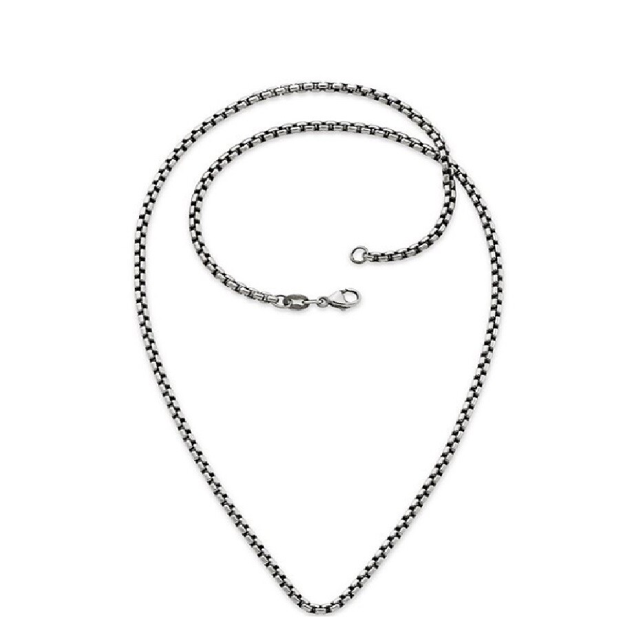 18K White Gold Filled 3mm wide 18″/20″/22/24/28/32 inch Round Box Chain Necklace