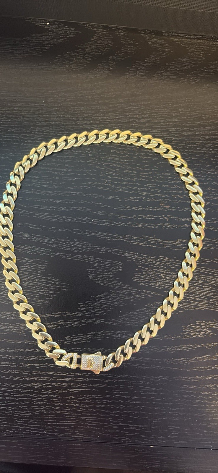 11 mm Edge Miami Cuban Link Monaco Chain Necklace Box Lock Real 10K Yellow Gold