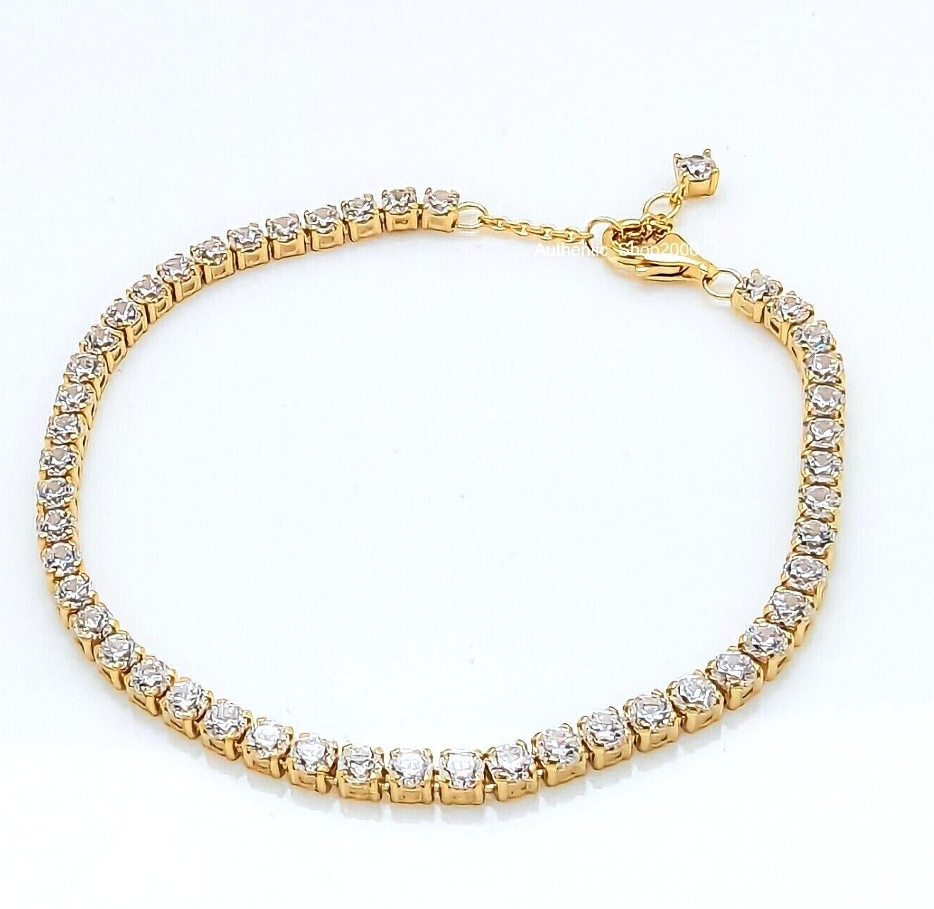 New 100% Authentic PANDORA 14k Gold Sparkling Crystals Tennis Bracelet 561469C01
