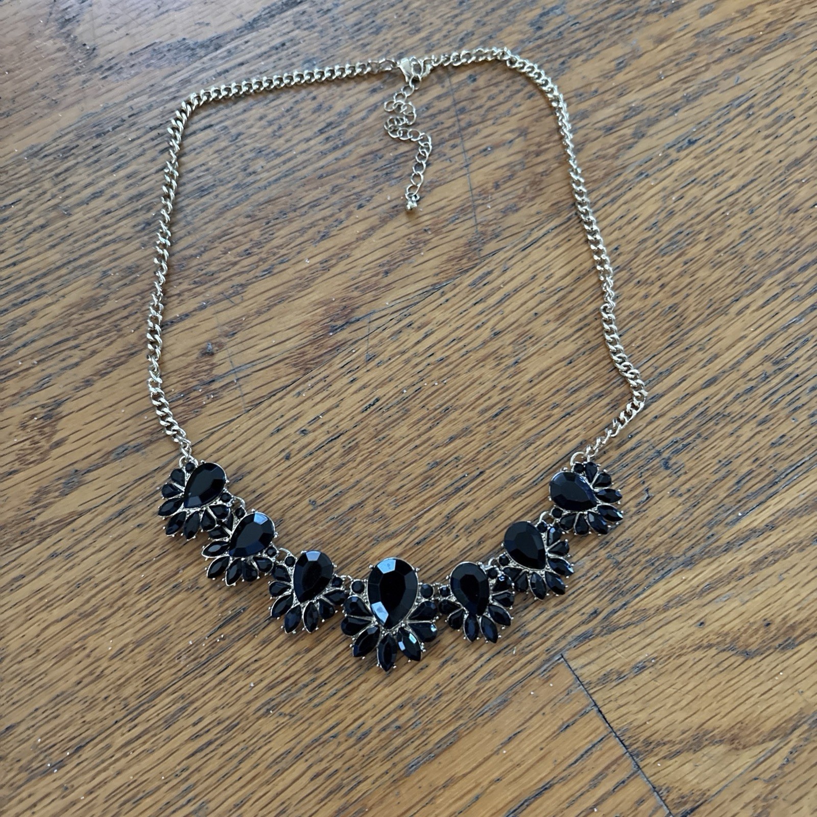 Black Crystal Collar Necklace Statement Necklaces Evening Stylish Trendy
