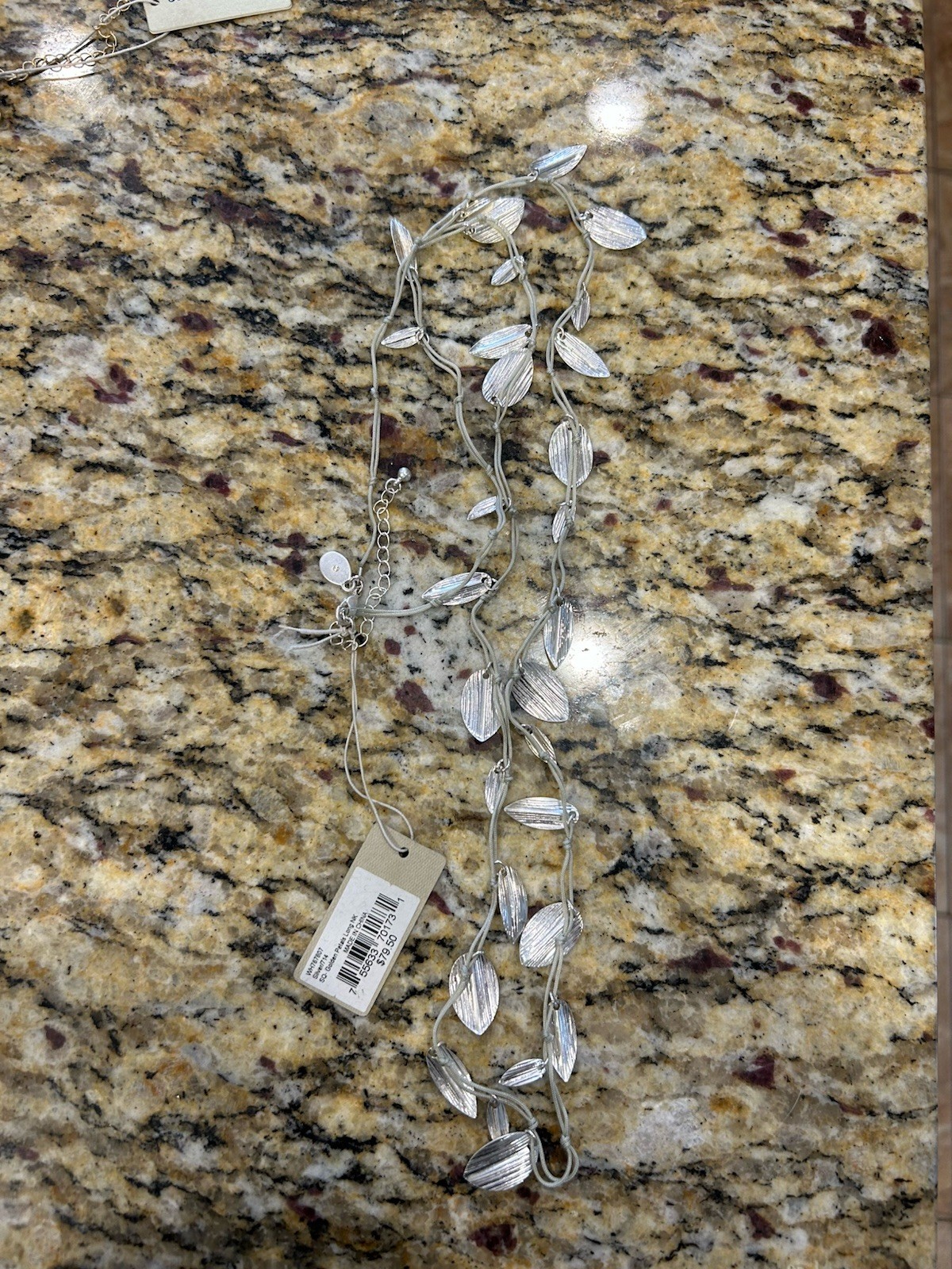 Tommy Bahama sq golden petal long necklace Silver