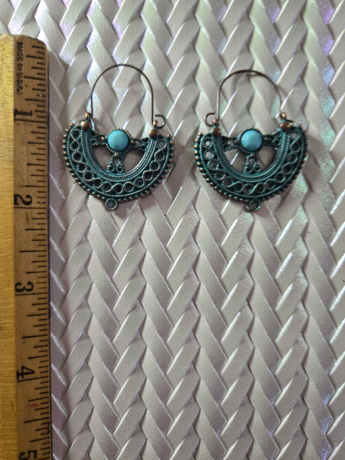 Metal Faux Patina Copper Look Dangle/Drop Hook Earrings
