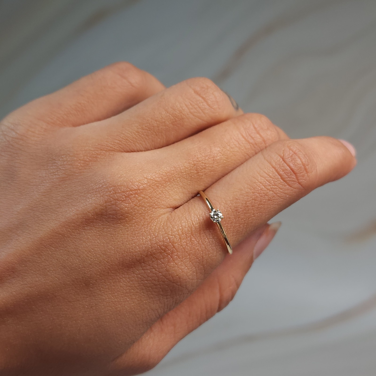 14Kt Gold 0.15 Ct Lab Grown Diamond Ring
