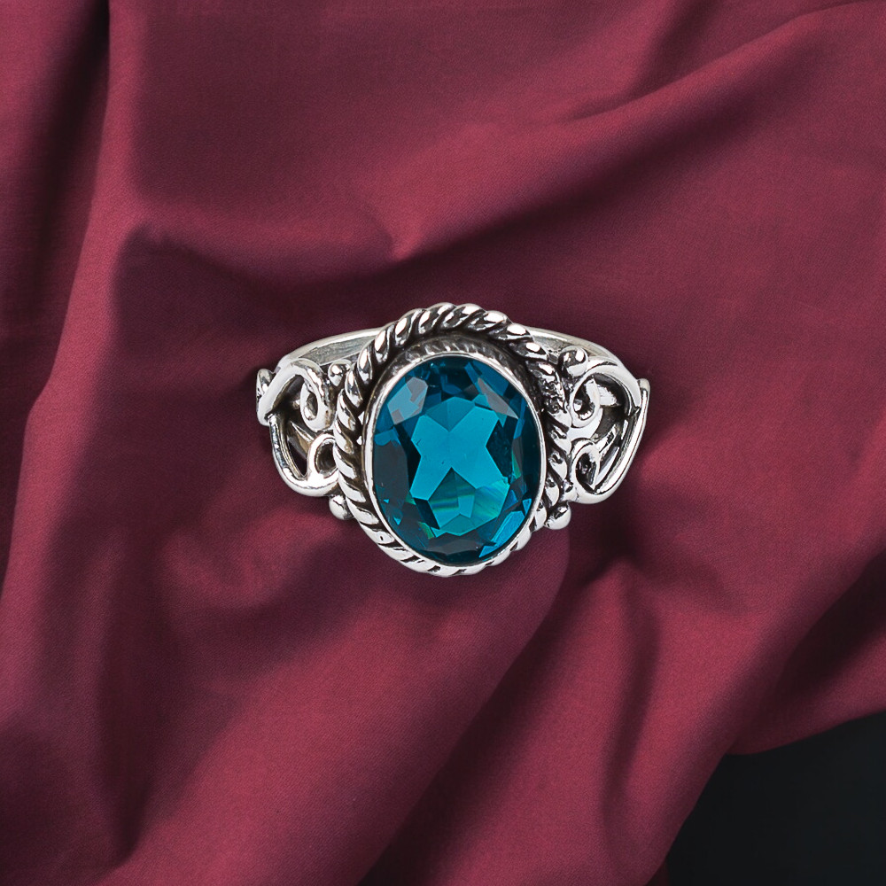 925 Sterling Silver Handmade Jewelry December Month Apatite Ring All Size DS