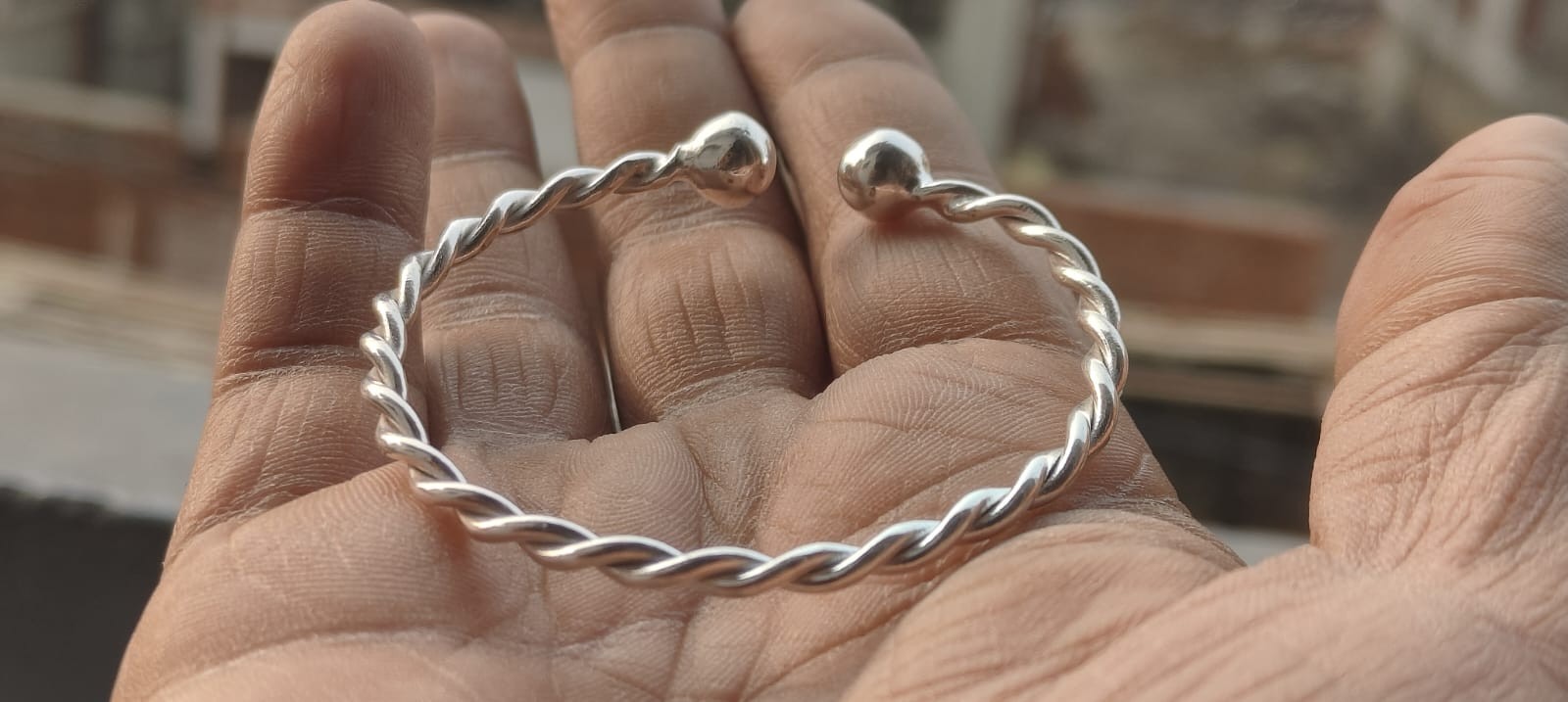 Thick Heavy Sterling Silver Ankle bangle, 925 Silver Plain Adjustable Bangle | H