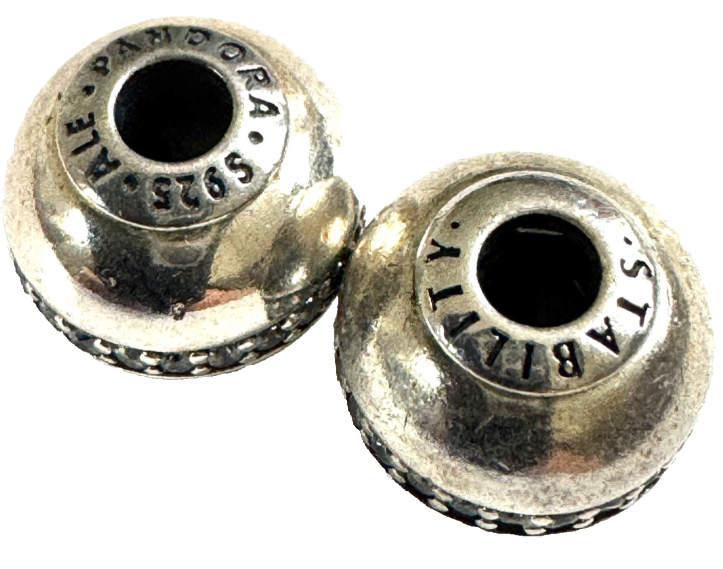 (PAIR) Pandora ESSENCE Collection Sterling Essence Stability Clear CZ 796018CZ