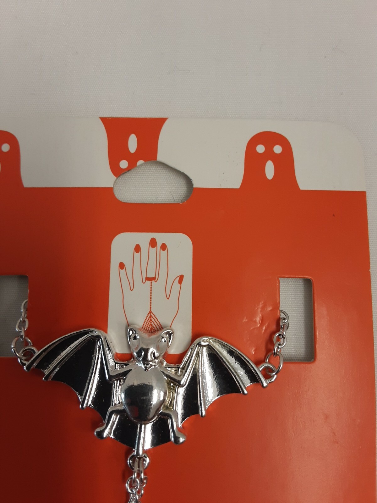 Claire’s Silver Tone Halloween Bat Chain Bracelet & Rings Set BNWT!
