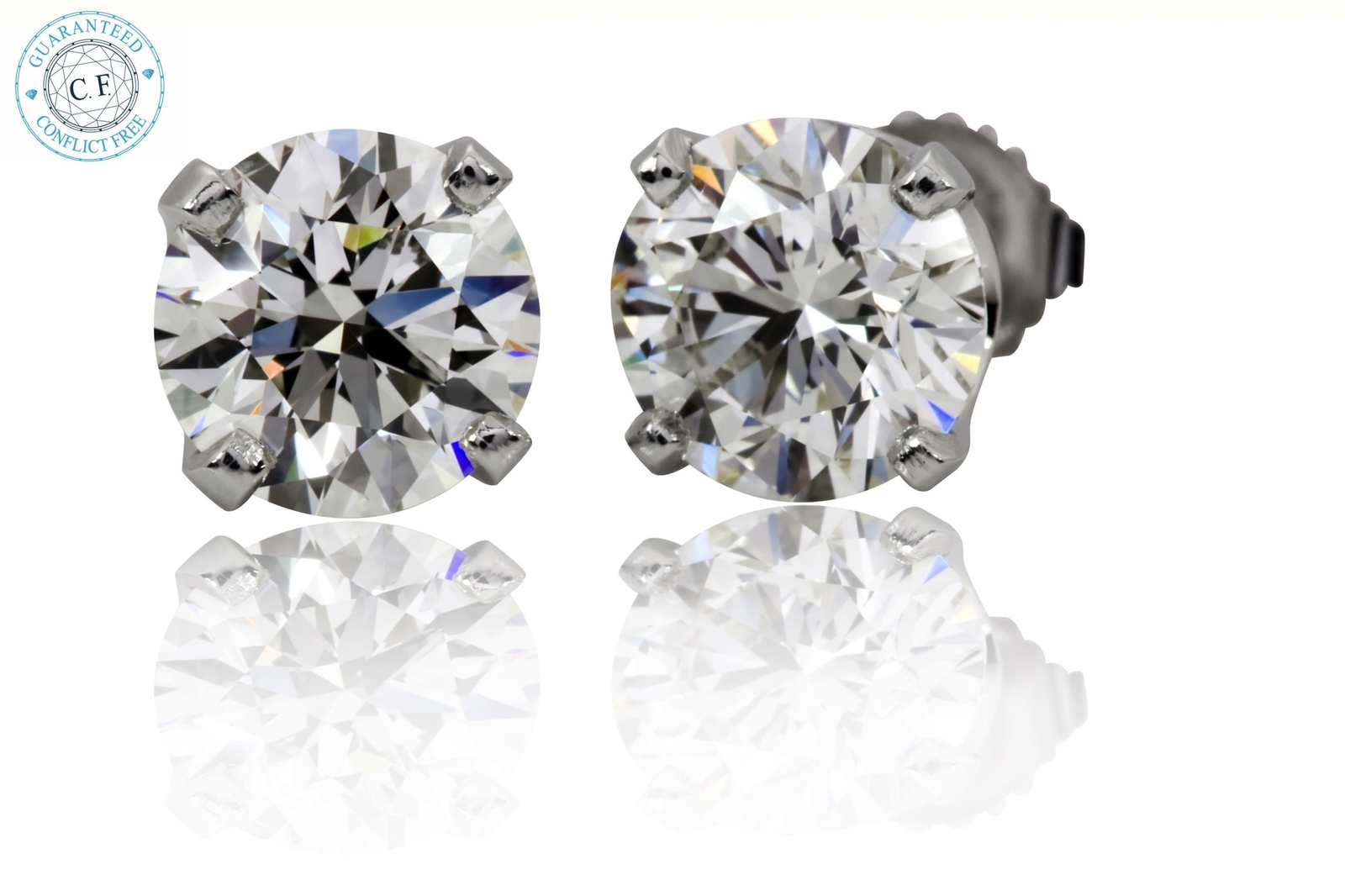 0.21 ct. Round Diamond Studs in 14k White Gold-204739