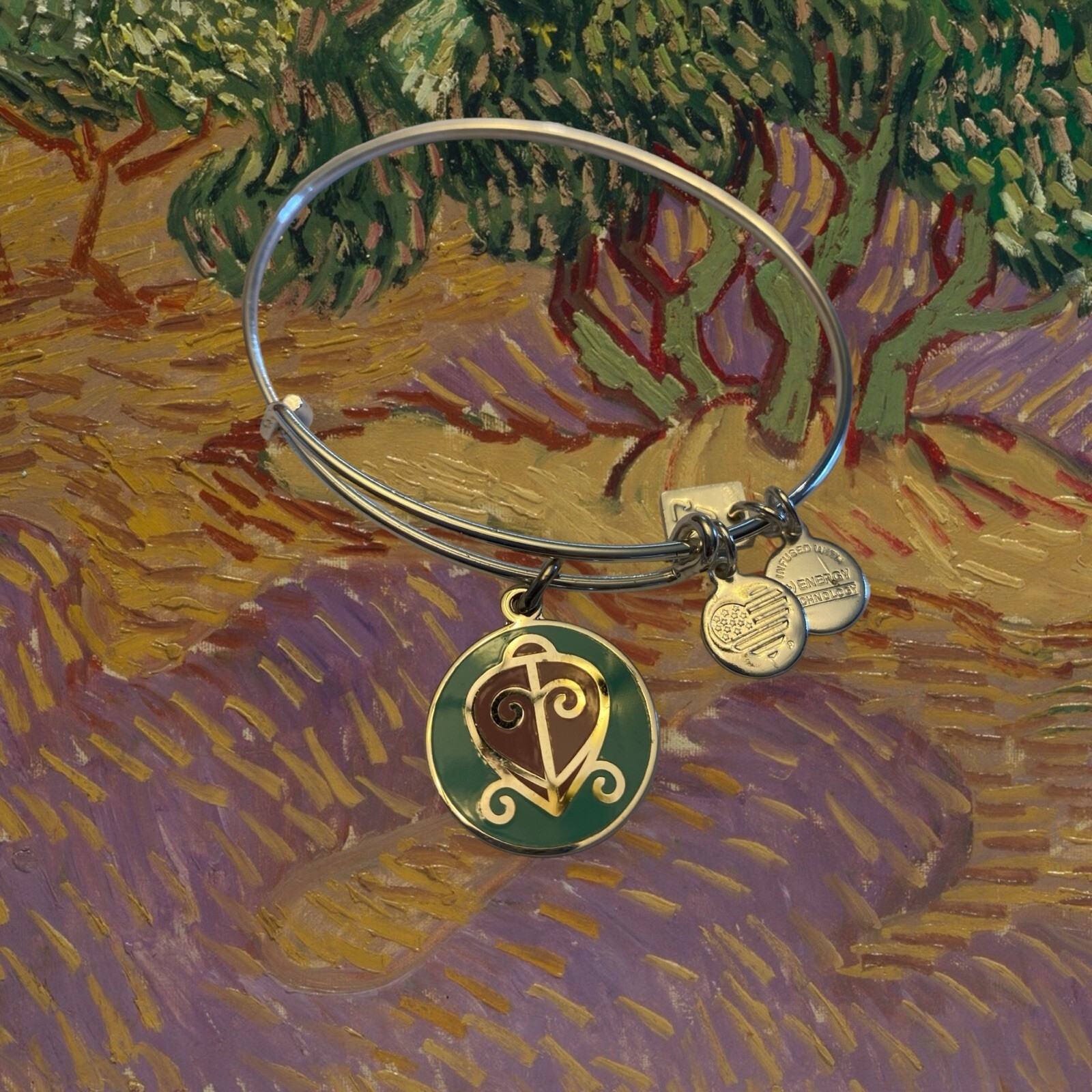 Alex & Ani The Way Home Metal Silver Charm Bangle Bracelet