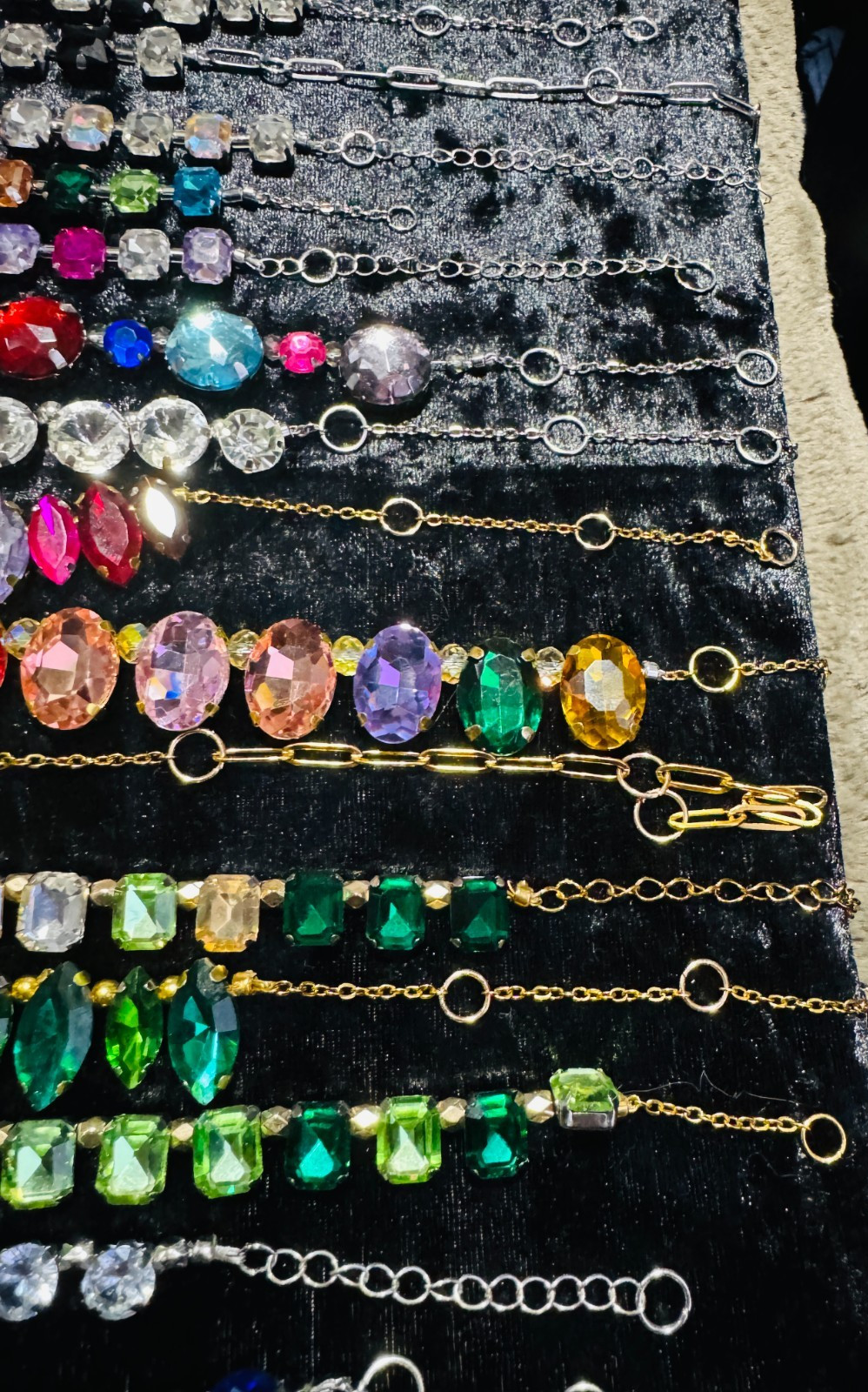 Tennis Necklace Chain Various Styles, Colors, Sizes, Shp, Cubic, Rhine, Crystal
