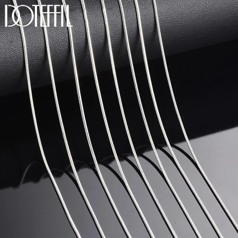10-Pack Wholesale Solid 925 Sterling Silver 1mm Snake Chain Necklaces (16-30″)