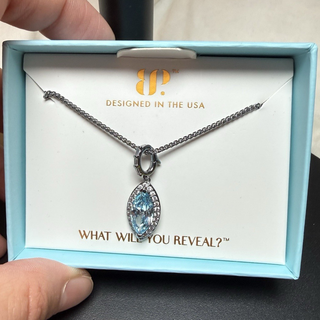 BP March 2026 Birthday Collection Necklace with Aquamarine on Hematite.