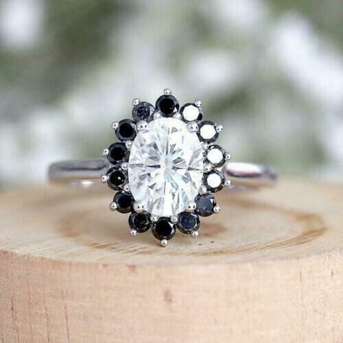 Vintage Design 2.10CT Sapphire Women’s Halo Wedding Ring In 935 Argentium Silver