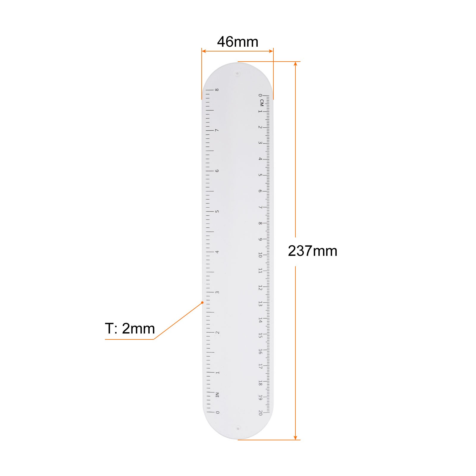 Silicone Memo Wrist Band 20cm Measure 237mm x 46mm Line Block White