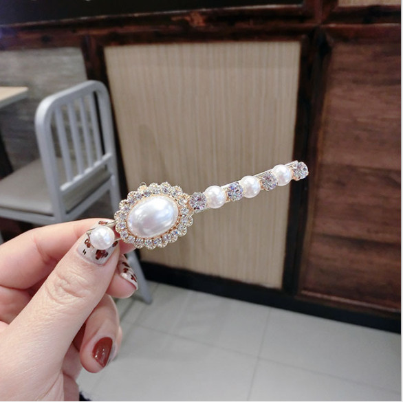 Fashion Women Pearl Crystal Hair Clips Elegant Bobby Hair Clip Accessories