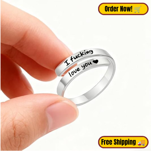 sunglnl I Fcking Love You Ring For Women, Open Adjustable Adjustable, Silver
