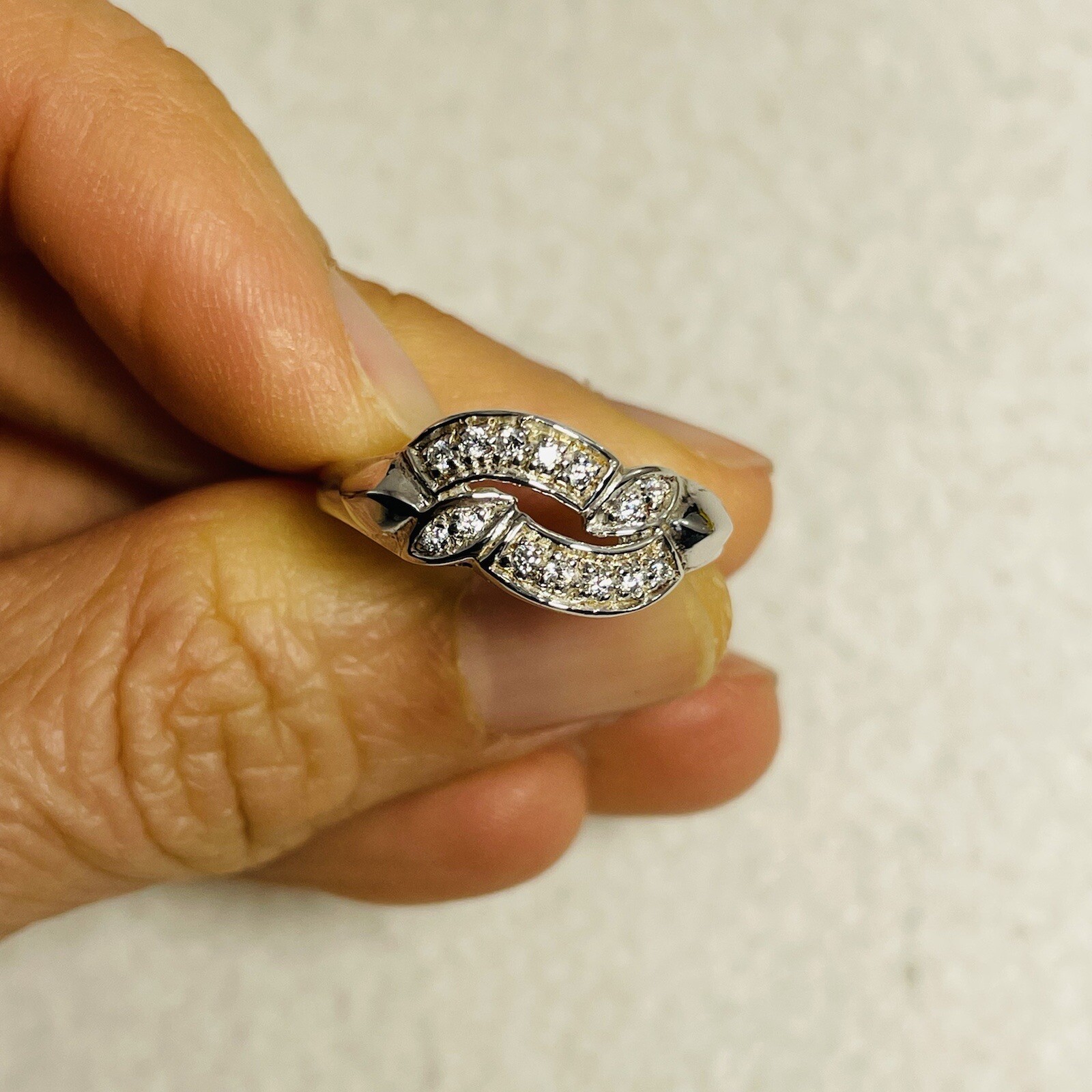 925 Silver Ring Size 8 Double Band Row Promise Engagement Wedding Anniversary