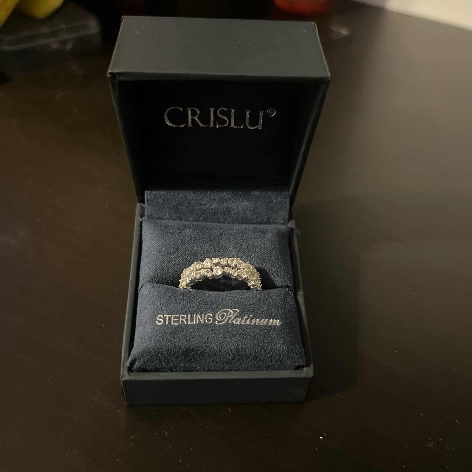 Crislu .925 Sterling Platinum Ring