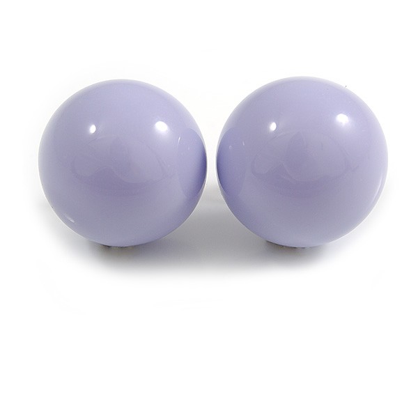 20mm Diameter/ Lavender Acrylic Ball Stud Earrings
