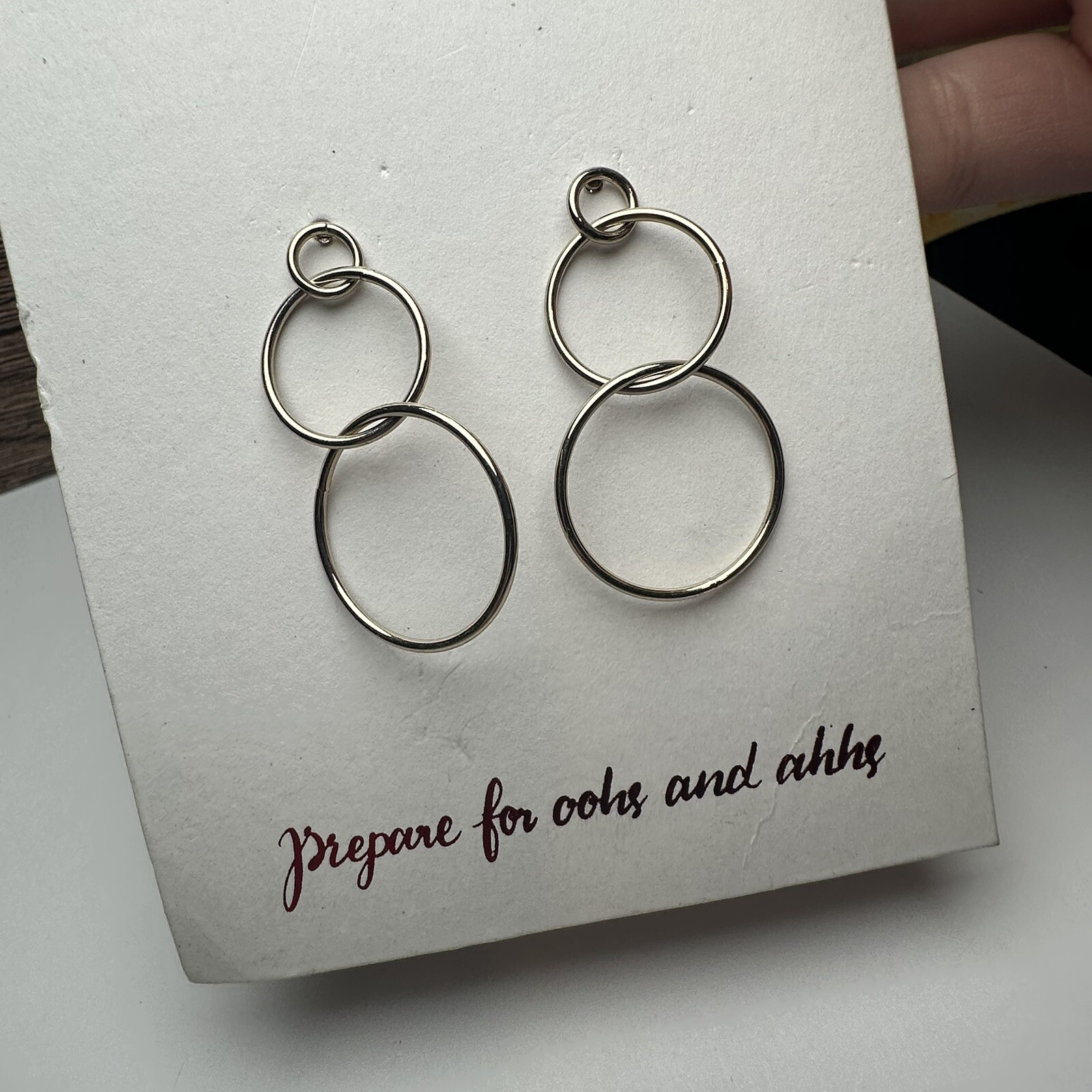 LOFT Circle Loop Dangle Drop Pierced Earrings NWT