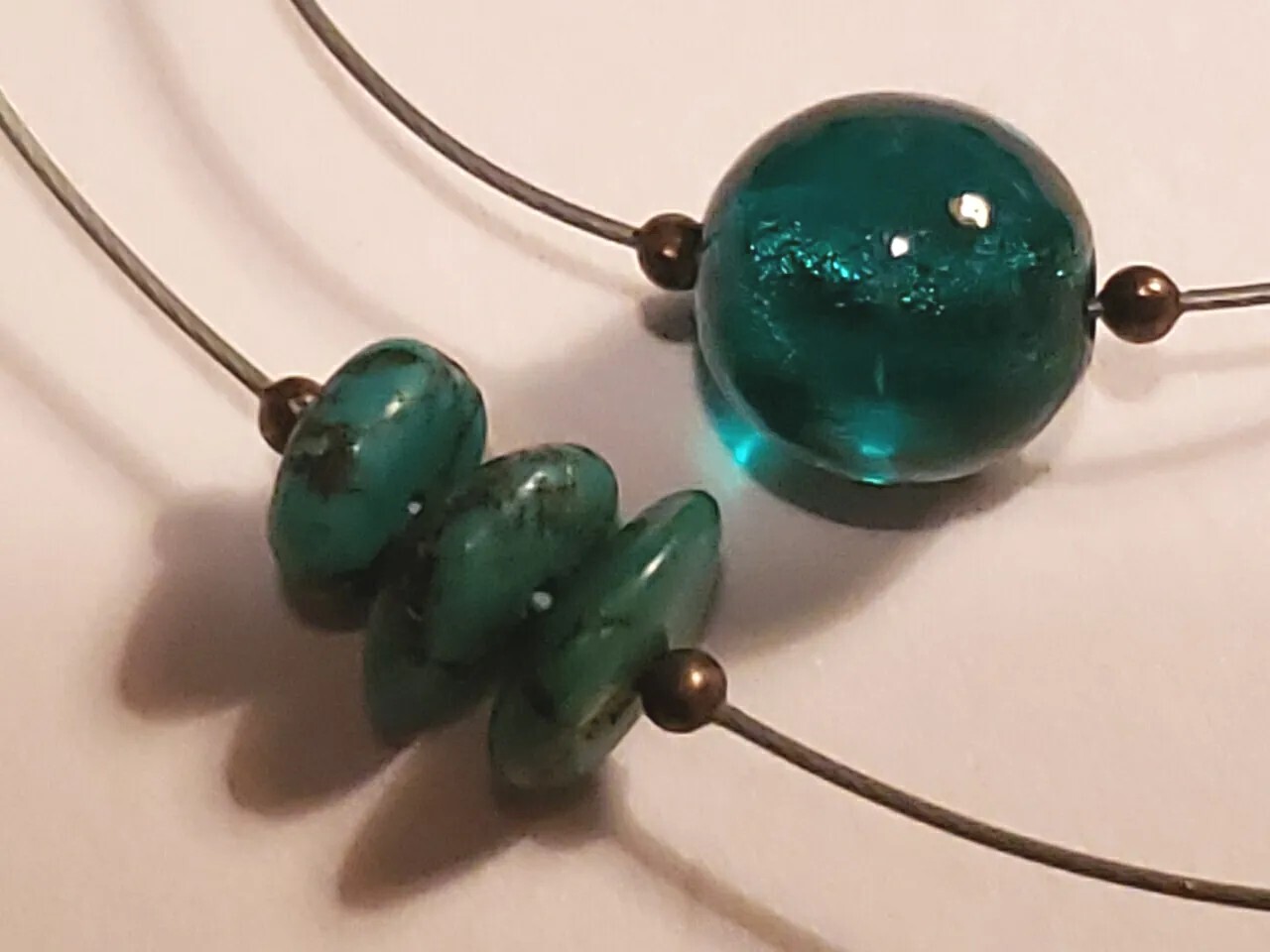 Silpada Rare N2353 Stabilized Turquoise Floating Wire Sterling Silver Necklace